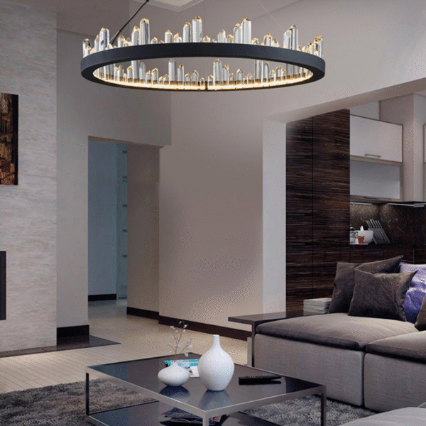 Simple crystal chandelier